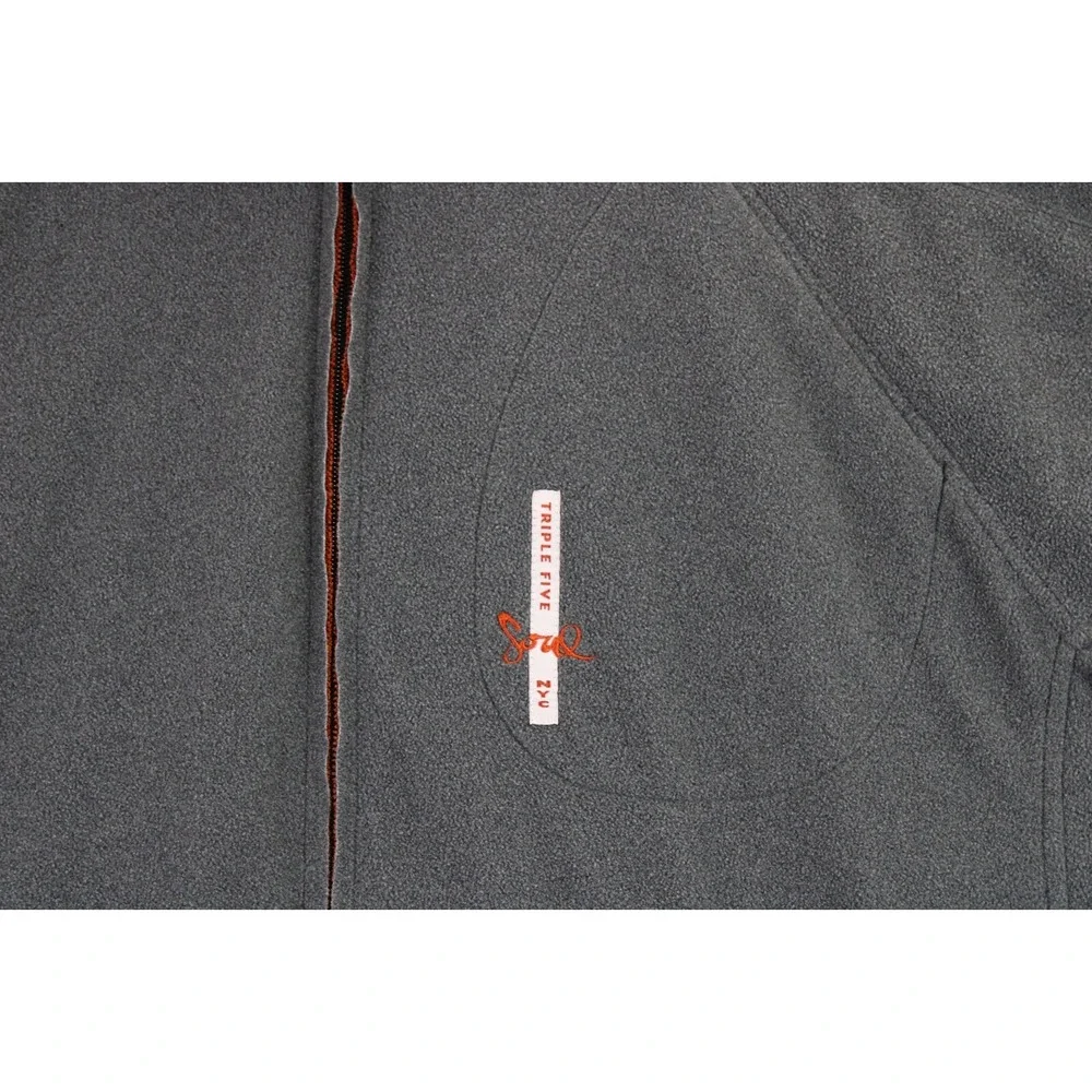 VTG Triple Five‎ Soul Mens Gray Fleece Full Zip Jacket Track Style Size XXL